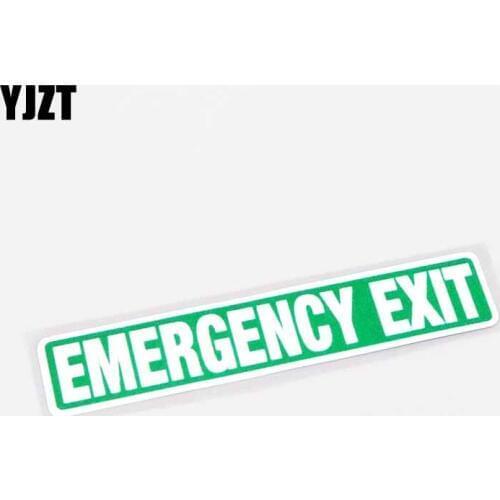YJZT 13CM*2.3CM Interesting EMERGENCY EXIT Car Sticker Decal PVC Graphical Decoration 13-0348
