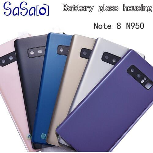 50pcs Battery Back Cover Glass Door Housing + Rear Camera Glass Lens Frame Replacement For Samsung Galaxy Note 8 N950 N950F