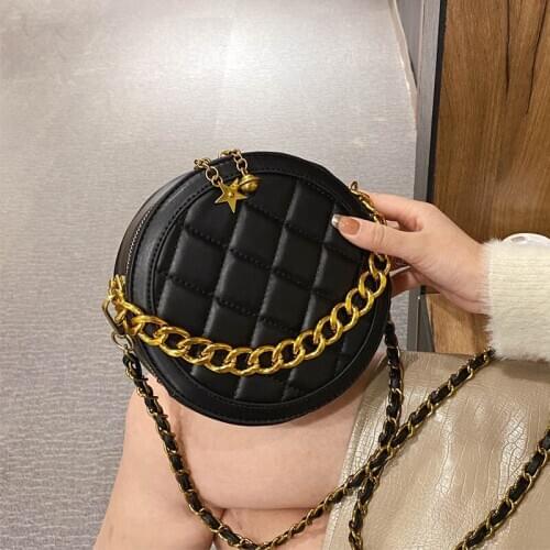 Mini Women Small Circle Bag 2021 Chain Handbag Designer Female Crossbody Pouch Black Women Clutches Pouch Fashion Shoulder Bags