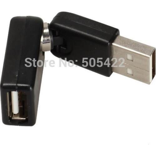360 Degree Rotate Swivel Angle USB 2.0 A Male Plug to Female Adapter Connector