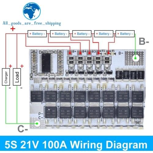 3s/4s/5s Bms 12v 16.8v 21v 3.7v 100a Li-ion Lmo Ternary Lithium Battery Protection Circuit Board Li-polymer Balance Charging