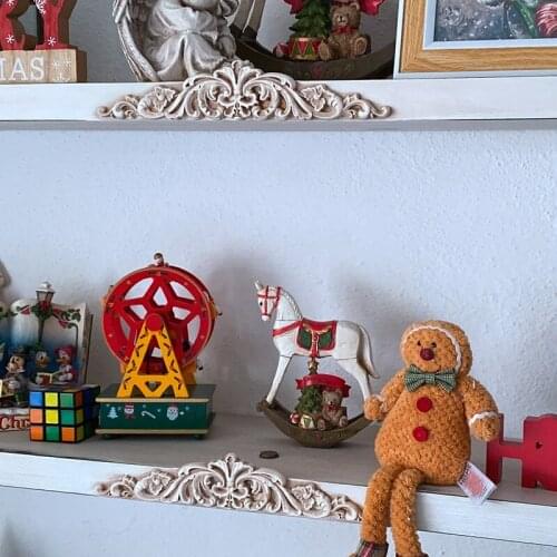 4Pcs Wood Carving Decal Wood Carved Furniture Appliques Corner Onlay Applique Furniture Home Door Decor DIY