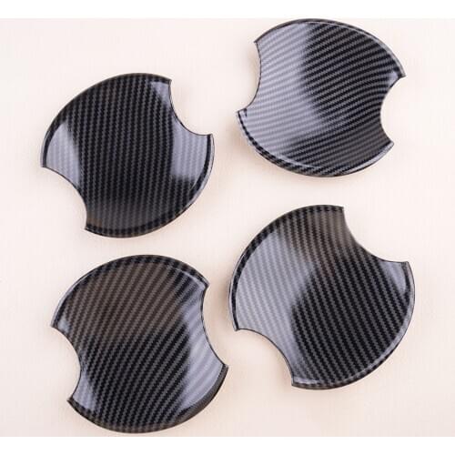 4Pcs Carbon Fiber Style Car Exterior Door Bowl Cover Trim Cap Fit for Honda Civic 8th 2006 2007 2008 2009 2010 2011