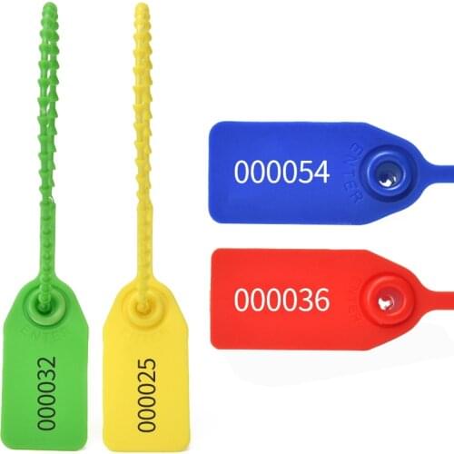 500 Pcs Plastic Security Tags Numbered Tamper Proof Seals Self Locking Zip Ties 9.84" Length Security Ties (7Colors))