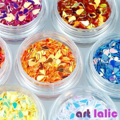 Artlalic 12pcs/set New Iridescent Water Drop Beauty Nail Art Decorations Glitter Sequins Nails Design Accessories for Manicure