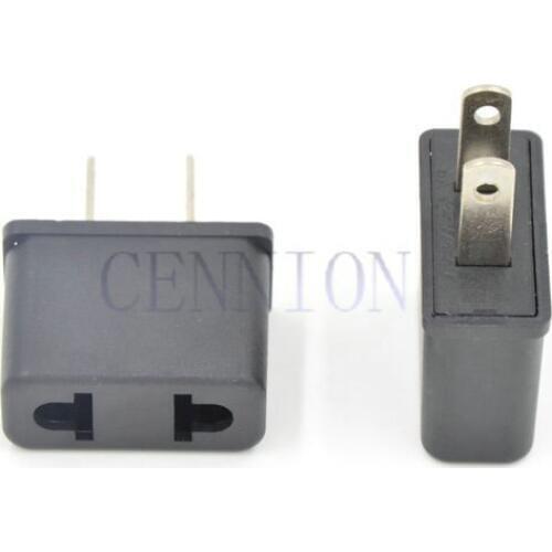 Black 2 pin AU EU to US AC Power Plug Trip Travel Adaptor Convertor for America Mexico Canada 100pcs free cn post