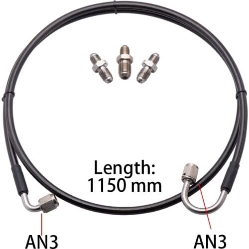 Master To Slave Cylinder Complete Stainless Clutch line For 06-15 Honda Civic Si With 2AN3 to M10*1 and 1AN3 to M12*1 Fittings