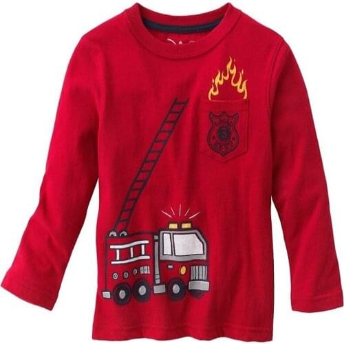 Baby T-Shirt For Boys Kid Cotton 1-6 Year Red Tops Baby Clothes Blue Animal Tee Shirt Casual Children Blouses 2017