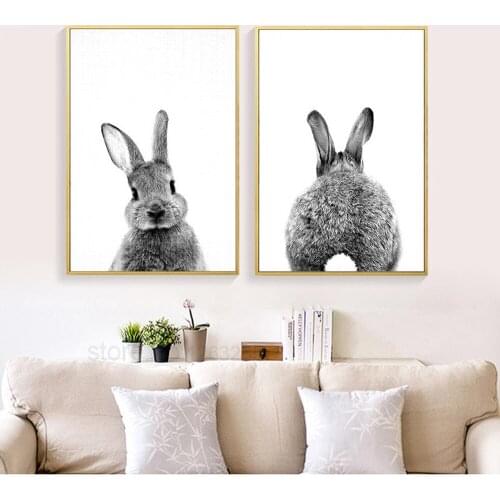Baby Nursery Wall Art Canvas Painting HD Print Rabbit Poster Nordic Kids Decoration Picture Children Bedroom Decor Aesthetic