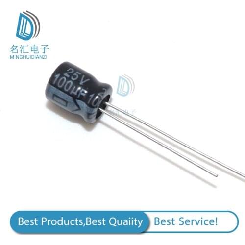 50PCS Higt quality 25V100UF 6*7mm 100UF 6.3*7 25V Electrolytic capacitor