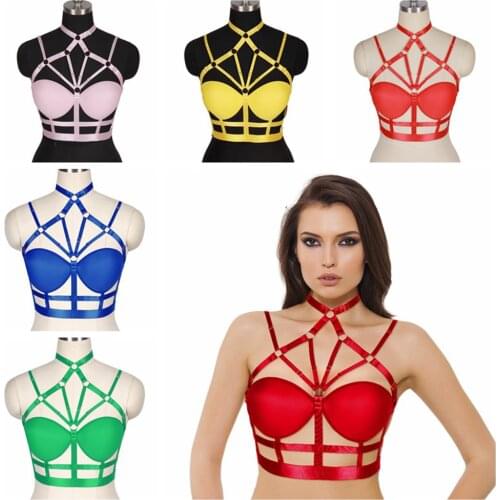 Fetish Lingerie Cage Bra Accessories Punk Goth Stockings Elastic Bondage Suspender Sword Belt Rave Outfit Womens Body Erotic