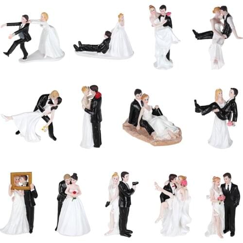 16 types Synthetic Resin Bride&Groom Couple Cake Topper Wedding Decoration Figurine Gift Valentines Day Engagement Decor