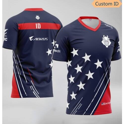 LOL CSGO DOTA Team G2 Uniform 2020 USA Jersey Fans Game T-shirt For Men Women Custom ID T shirt Customized Name Tees Shirts