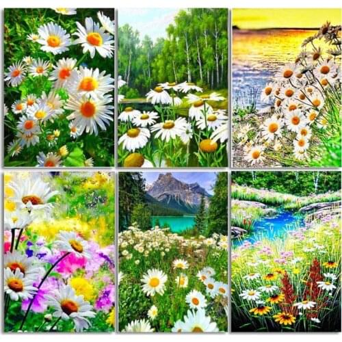 Full Square/Round Drill Diamond Painting Natural Scenery Embroidery Cross Stitch 5D Mosaic Diamond embroidery Flower Home Decor