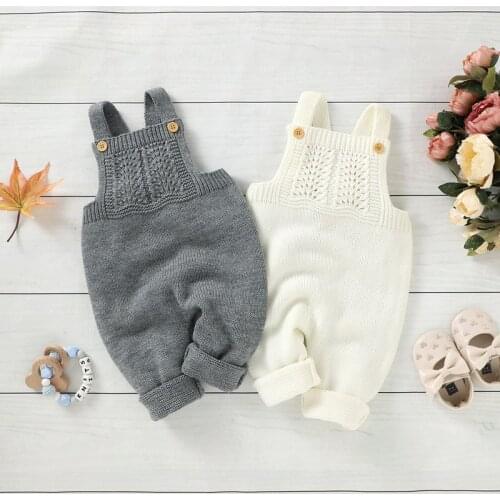 Pudcoco 3-24M Infant Baby Girl Boy Jumpsuit Knited Sleeveless Romper Solid Backless Playsuit Winter Autumn Overalls Leotard