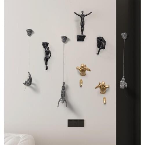 Creative Climber Sculpture Sports Figure Wall Hanging Decorations Resin Statue Figurine Crafts Home Decor Accessories