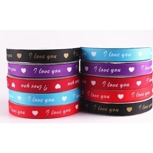 Grosgrain Satin Ribbon for Craft Valentines Day Printed Ribbon Wedding Decoration Gift Wrapping DIY Craft Supplies 20mm 50yards