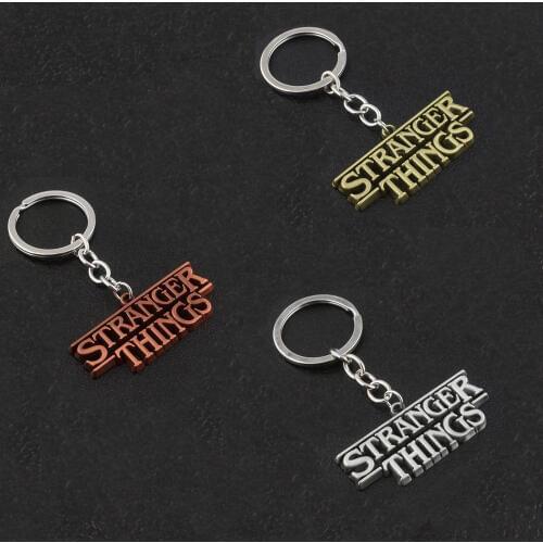 Movie Stranger Things Letter Keychains High Quality Metal Keyring Men Car Women Bag Accessories