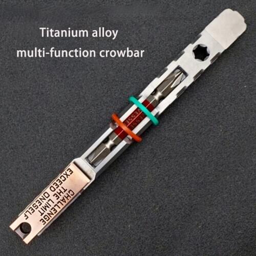 Titanium Alloy Crowbar Stainless Steel Copper Outdoor Portable Self-defense Bottle Opener Multifunctional Tool