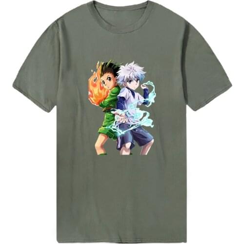 Fashion HUNTERXHUNTER Tshirts Male Summer Streetwear T-shirts Men Bodybuilding Tops Tees Punk Style Military Homme Camiaetas