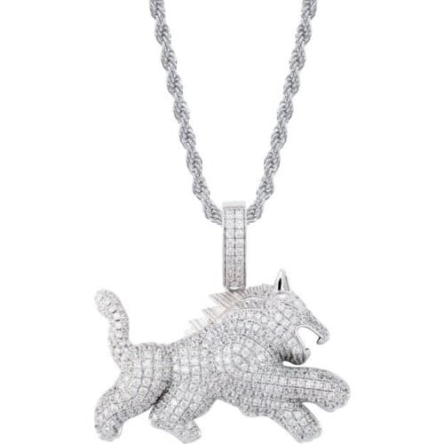 Men Hip Hop Jewelry Wolfhound Long Chain Gold Color Scorpion Pendant Necklace for Men Punk Rock Jewelry Gift