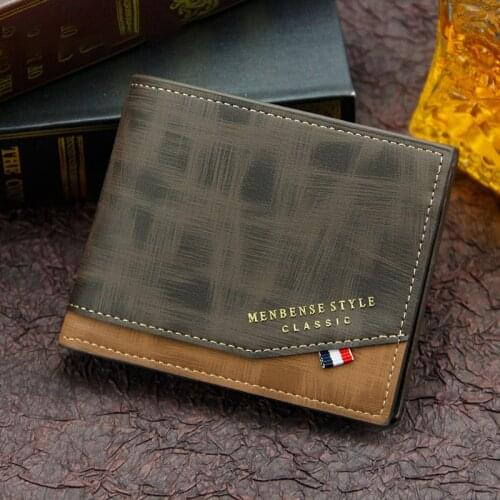 Mens Wallet Fashion Solid Color Business Short Male Dollar Money Bags Man Credit Card Holder Luxury Purses Vintage Coin Bags