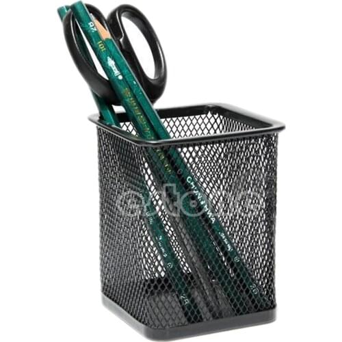 Black metal Rectangular Mesh Style Pen Pencil Holder Office accessories Desk Organizer Container supply