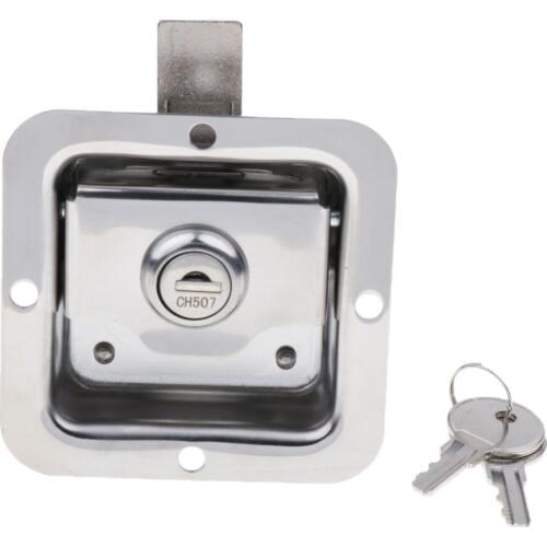 Stainless Steel Folding Toolbox Kit Lock Car Truck Trailer Camp