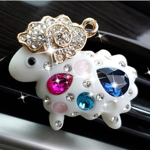 Alloy color sheep air fresher freshener outlet perfume clip aromatherapy interior decoration trim cute car accessories for girls
