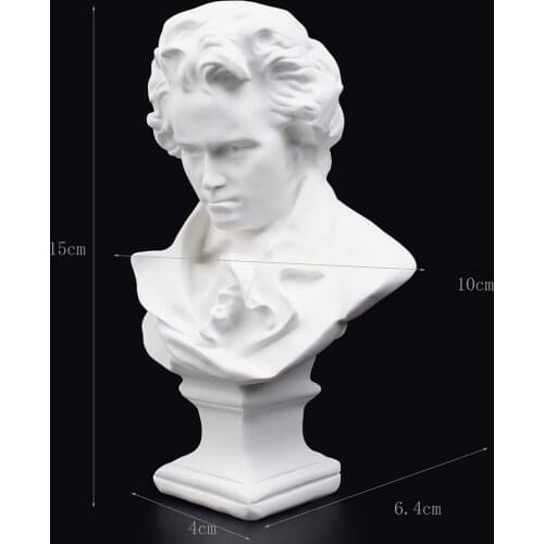 15cm Beethoven Resin Bust Statue Figurine Home Decor for Artist Durable Fadeless