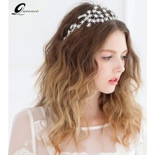 Rhinestone Star Crown Hairband Vintage Crystal Bridal Tiara Soft Wedding hair accessories Plated tiara Party Pageant