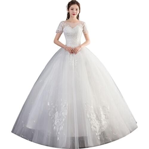 Wedding Dress Lace Up Bridal Ball Gowns Plus Size Wedding Dresses Bride Vestido De Novia Princess Dresses