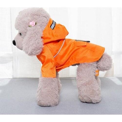 Reflective Dog Raincoat Waterproof Dog Rain Jacket Coat Clothes Small Medium Dogs Hoodies Jumpsuit Raincoats French Bulldog
