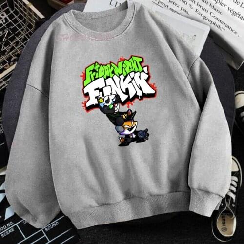 Friday Night Funkin Print Hoodies Anime Streetwear Men Cartoon Spring Long Sleeve Game Sweatshirt Oversized Men Hoodies Harajuku
