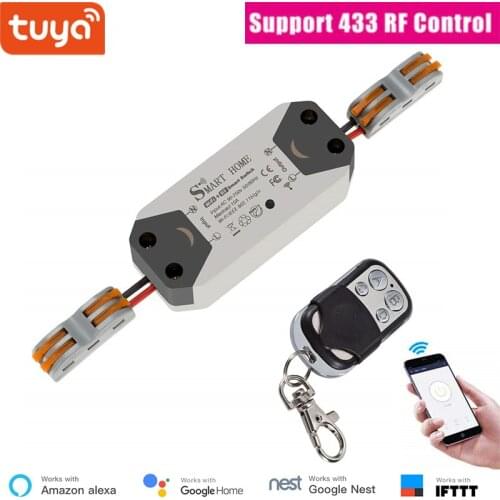 Alexa Compatible WiFi + RF 433 Breaker 1 Channel Wifi Switch Wireless Light Breaker 90-250V Remote Control Timer Smart Home