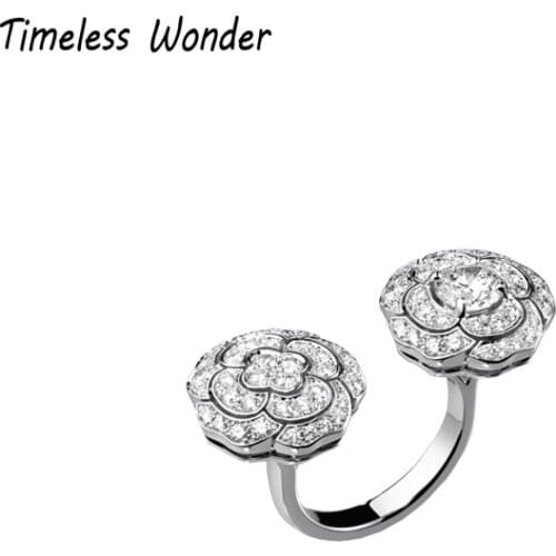 Timeless Wonder Stunning Zirconia Camellia Stackable Rings Women Jewelry Punk Cocktail Goth Ins Designer Top Rare Egirl Emo 5354