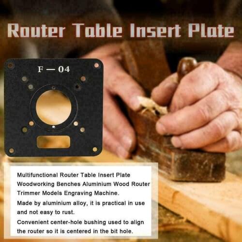1 Set Router Table Insert Plate with 4pcs Plastic Router Insertion Ring,Aluminum DIY Router Table for Woodworking