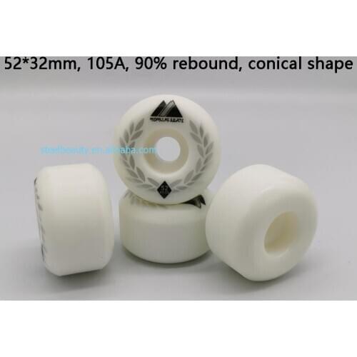 High end quality conical and round surface skateboard wheels 52mm skate wheel 105A 90% rebound
