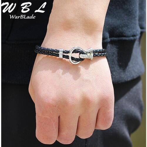 WBL New Men Jewelry Leather Braided Bracelets Bangles Fashion Bracelet For Women Wristband Pulseras Hombre Vintage