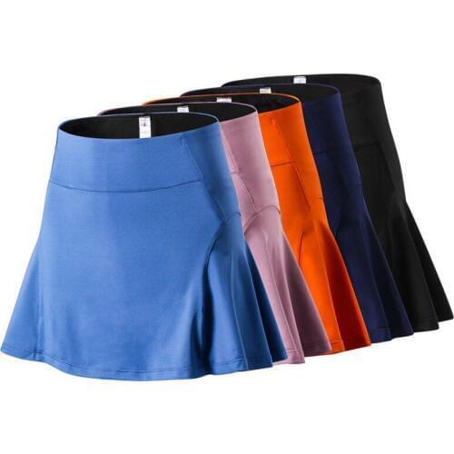 Womens High Waist Sports Skirt Pants Yoga Fitness Tennis Skirt Lined With Anti-light Running Short Skirtve