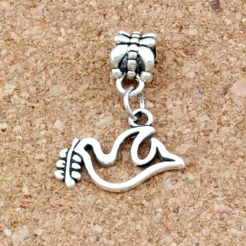 Peace Dove Olives Charms Pendants 100Pcs/lot 19x24mm Zinc alloy Fashion Jewelry DIY Fit Bracelets Necklace Earrings A-259