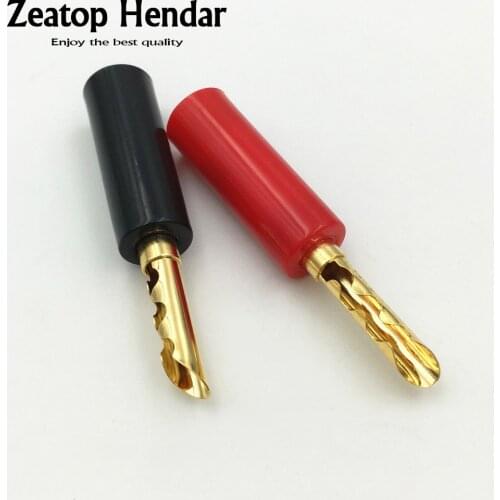 20Pcs Gold Plated 4MM Banana Male Speaker Plug Audio BFA Silent Wire Tube Connector Screw Cable & Wire