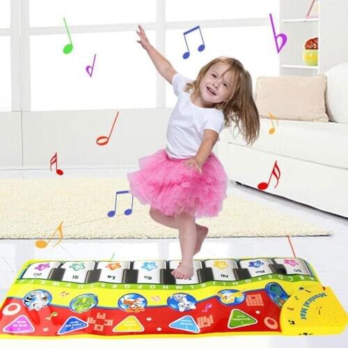 27.56*10.63inch Electronic Music Piano Blanket Baby Musical Keyboard Play Mat Toy Musical Instrument Music Toys Educational Toys