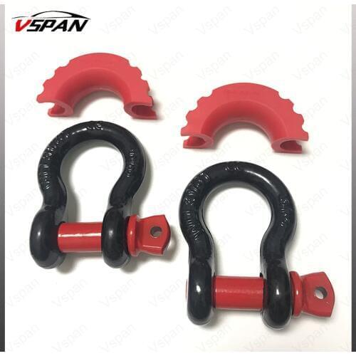 5/8" D Shackle+Shackle Isolator for Towing Hauling Recovery 3.25Tons Tow Strap Shackle For Jeep Wrangler 4x4 offroad Accessories