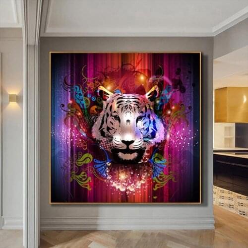 Tiger Abstract Wall Mural Canvas Painting Animal Graffiti Art Wall Posters and Prints Modern Picture for Living Room Decoration