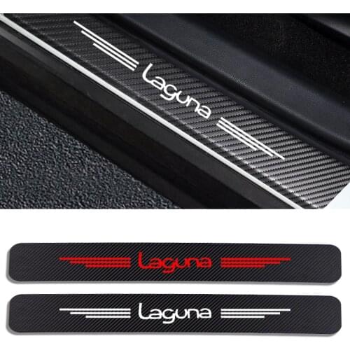 Auto Stickers Door Threshold Vinyl Protector For Renault LAGUNA Car Door Sill Scuff Plate Guard Carbon Fiber Decor Accessories