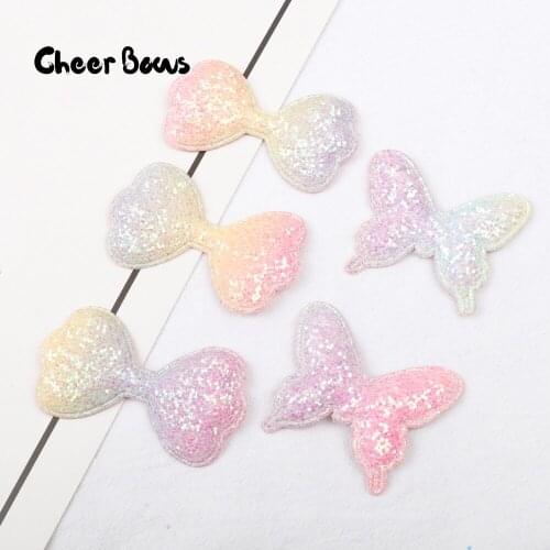 Glitter Patches Cute Appliques Padded Bow-knot Elephant Patches For Clothes Decor DIY Hair Clips Handmade Cartoon Accessories