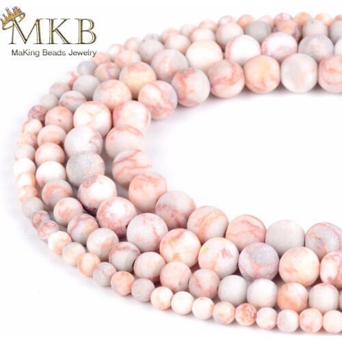 Natural Stones Beads Dull Polish Red Web Jaspers Round Beads For Jewerly Making 4 6 8 10 12mm Loose Beads Diy Bracelet Necklace