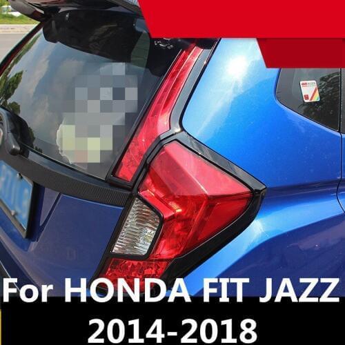For HONDA FIT JAZZ 2014-2018 Rear Tail Light Lamps Mouldings black Exterior decoration Auto Accessories