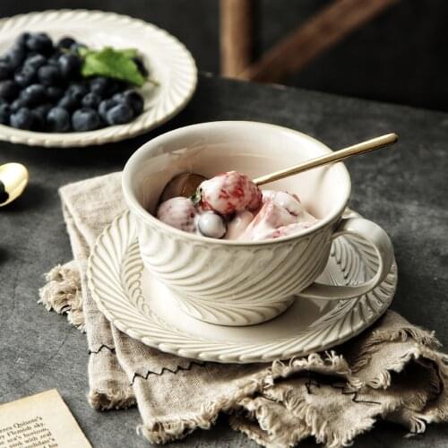 MUZITY Ceramic Coffee Cup and Saucer Porcelain Tea Mug Set Drinkware